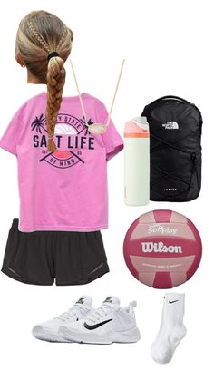 Volleyball, preppy, Volleyball Aesthetic Outfits, Life Restart, Volleyball Girls Outfits, Volleyball Fits, Camp Clothes, Volleyball Aesthetic, Preppy Sports, Volleyball Bag