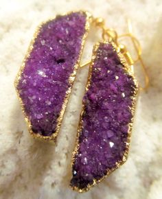 amethyst druzy earrings Earrings Hannah, Earrings Pretty, Estilo Hippie, Druzy Earrings