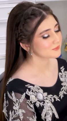 Hairstyles For Long Hair For Functions, Hairstyle For Recognition, Hairstyles For Mehendi Function, Hair Styles For Mehndi Function, Pakistani Hairstyles For Eid, Hairstyle For Mehndi Function, Party Hairstyles For Long Hair