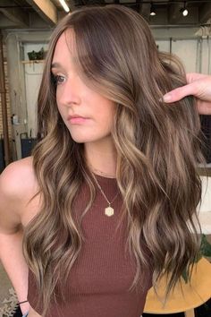 Long warm brown hair. Cut, custom color and style at RMCM Salon in River North Chicago River North Chicago, Color Hair Extensions, Light Brunette Hair, Warm Brown Hair, North Chicago, Brown Hair Dye