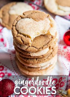 gingerdoudle cookies stacked on top of each other with the title in the middle