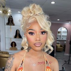 Blonde Updo Black Women, Best Lace Wigs, Blonde Updo, Frontal Wig Hairstyles, Hair Growing, Hair Patterns, Big Curls, Blonde Lace Front Wigs, 613 Blonde