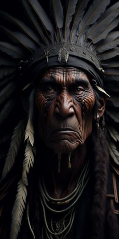 **The artwork comes in two alternative renderings** This digital painting captures the timeless wisdom and enduring spirit of an old American Indian chief. Rendered in stunning detail and vibrant colors, the portrait conveys the depth and complexity of a life lived in harmony with nature and the traditions of the tribe.  From the weathered lines on his face to the intricate beadwork and feathers of his headdress, every element of this artwork is a testament to the beauty and resilience of Native American culture. Whether you're an art lover or a history buff, these powerful pieces are sure to inspire and captivate. Perfect for framing and display in any home or office, these digital paintings are a must-have for anyone who appreciates the rich heritage and legacy of the American Indian peo Indian Portrait, American Indian Artwork, In Harmony With Nature, Harmony With Nature, Indian Chief, Native American Culture, Paint Art, Native American Art, Native American Indians