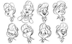 some character sketches for the animated movie,'little mermaids'by disney studios