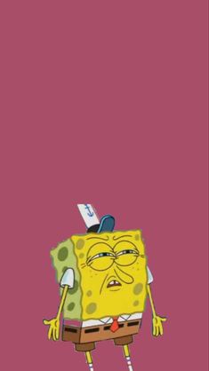 an image of spongebob on a pink background