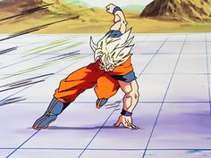 the dragon ball fighter is in action with his arms outstretched and one hand on his hip