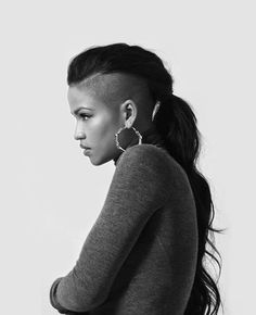 Undercut Ponytail, Mohawk Ponytail, Long Mohawk, Shaved Sides