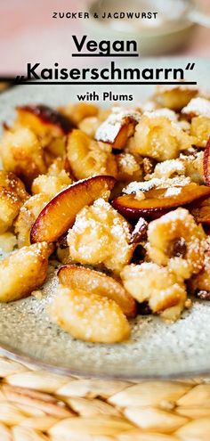 Vegan „Kaiserschmarrnwith Plums english austria easy Vegan Comfort Food, Vegan Cooking, Vegan Baking, Vegan Life, Vegan Snacks, Going Vegan, Delicious Salads