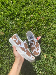 Custom Brown Cow Print Vans Perfect gift for Any Country Cowgirl in Your Life Vans Custom Ideas Old Skool, Punchy Vans, Western Painted Vans, Cow Print Vans, Personalized Vans, Western Vans, Shoe Painting Ideas Vans, Painting Vans, Custom Slip On Vans