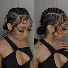 Curly Braided Hairstyles, Cabello Afro Natural, Natural Braided Hairstyles, Black Ponytail Hairstyles, Braided Bun Hairstyles