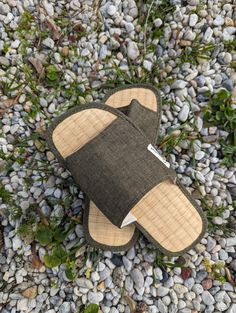 Cinnamon Seagrass slippers - Non-Slip Indoor Slippers  Materials: Upper lining: 100% linen and Lower lining 100% Seagrass  Middle insole: natural cinnamon powder  Outsole: EVA Size available: size 36/37, size  38/39, size 40/41, size 42/43, and 44/45 Product Description:  These slippers are made from 100% Seagrass , linen fabrics, natural cinnamon powder and EVA outsoles. Cinnamon has thermo-regulator properties. It helps keep the feet fresh and reduce sweating during summer and prevent foot odor.  These slippers provide all-day comfort and flexibility. The collection of our slippers are made by Vietnamese artisans in Da Nang, Vietnam. Care for insoles and Recommendations:  Do not use in case of allergy to cinnamon.  Avoid during pregnancy due to the stimulating effect of cinnamon. Do not Summer Slip-on Slippers With Soft Sole, Comfortable Open Toe Slippers In Natural Color, Comfortable Open Toe Natural Slippers, Natural Color Slip-on Slippers With Rubber Sole, Comfortable Open Toe Slippers With Cork-bed Midsoles, Da Nang Vietnam, Linen Slippers, Handmade Slippers, Men Slippers