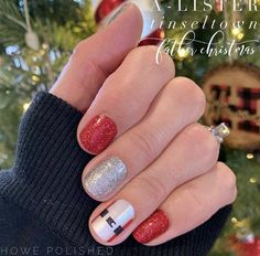 Color Street Holiday Nails, Christmas Color Street Combos, Jazzy Nails, Color Street Nails Ideas, Holiday Nail Ideas