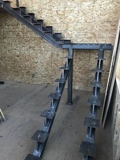 the stairs are made out of steel bars