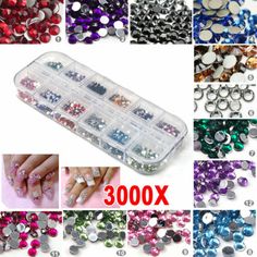 Lots 3000pcs Nail Art Rhinestones Decoration DIY for UV Gel Acrylic Systems 2mm Grey acrylic nails | Christmas nails acrylic | Coffin nails designs | Nail inspo | Silver glitter nails | Nail ideas acrylic | Ombre | Acrylic | Christmas | Simple | Summer | Silver | Pink Mermaid Nail Art, Cheap Nail Art, Acrylic Tips, Acrylic Nail Brush, Glitter Spray, Glitter Decor, Flower Nail Designs