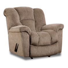 the reclining chair is shown in beige