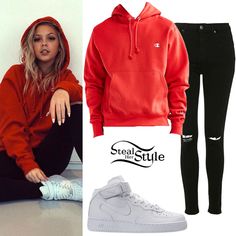 Air Force 1 Outfit Aesthetic, High Top Air Force 1 Outfit, Air Force 1 High Tops, Outfits With Air Force Ones, High Top Air Force, Air Force 1 Outfit, Hoodie Outfits