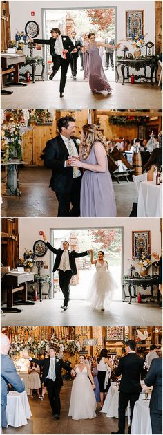 the bride and groom are dancing at their wedding reception