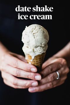 woman holding ice cream cone in hand, black backround. Shake Ice Cream, Date Shake, Cooking Decorating, Ice Cream Decorations, Ice Cream Mixture, Flavor Ice, Ice Cream Bowl, Sugar Free Desserts