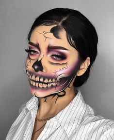 Crazy Halloween Makeup, Creative Halloween Makeup, Creepy Halloween Makeup, Halloween Eye Makeup, Face Paint Makeup, Face Art Makeup