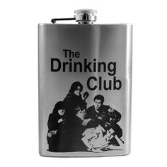 a flask with the drinking club on it