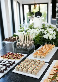 a table filled with different types of food