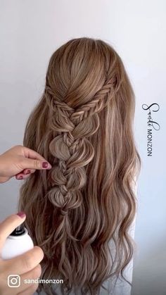 Hair Colors Dark, Bridemaids Hairstyles, Hair Styels, Beautiful Braided Hair, Hoco Hairstyles, Dance Hairstyles, Long Hair Wedding Styles, Homecoming Hair