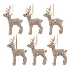 "Add a woodland touch to your Christmas tree with this stunning set of Felt Deer Ornaments from Michaels. com. Featuring six pieces, the wintry brown and white tones paired with the adorable felt deer design are the perfect combination to create a memorable display. Add a woodland touch to your Christmas tree with this stunning set of felt deer ornaments. Featuring six pieces, the wintry brown and white tones paired with the adorable felt deer design are the perfect combination to create a memor Stag Decoration, Felt Deer, Mini Pine Cones, Stag Design, Festive Table Setting, Luxury Christmas Gifts, Green Ground, Deer Ornament, Egyptian Cotton Bedding