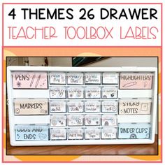 the teacher's toolbox labels are organized and ready to be used in their classroom