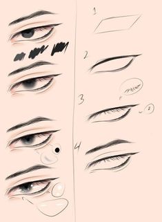 the different types of eyes are shown in this drawing