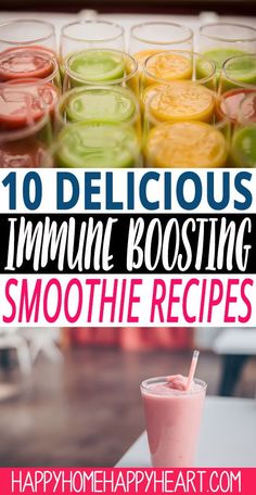 smoothie recipe with text overlay that reads 10 delicious and easy homemade boosters