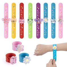 PRICES MAY VARY. Unique And Glittering Designs - Discover 8 different animals' stylish silicone snap wristbands, each with detachable transparent cartoon shapes filled with eye-catching sequins. Mix and match for endless fun combinations. Comfortable To Wear - Crafted from high-quality silicone, these slap bracelets are safe, non-toxic, and feature rounded corners to prevent scratches. They are designed for long-lasting wear. Exciting Gifts For Kids - These party slap bracelets make the perfect Cartoon Shapes, Bracelets For Girls, Slap Bracelets, Children's Day, Wristbands, Birthday Party Favors, Cartoon Animals, Kids Birthday Party, Kids Birthday