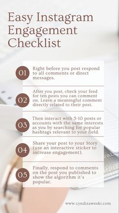 an easy instagram checklist for bloggers to use on their blog or website