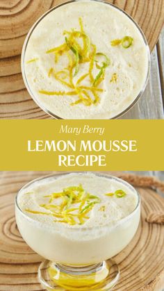 Mary Berry Lemon Mousse Recipe One Serving Recipes, Recipes With Cream, Recipes With Whipped Cream, Lemon Moose, Heavy Whipping Cream Recipes, Whipping Cream Recipe, Mary Berry Desserts, Lemon Mousse Recipe, Mary Berry Recipes