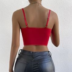 Red Spaghetti, Spaghetti Strap, Spaghetti, Crop Tops, Lace, Red