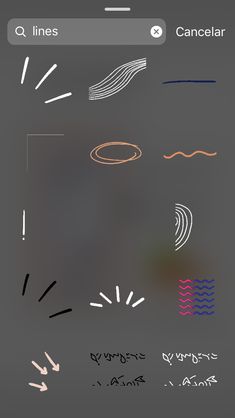 an iphone screen with different lines and shapes