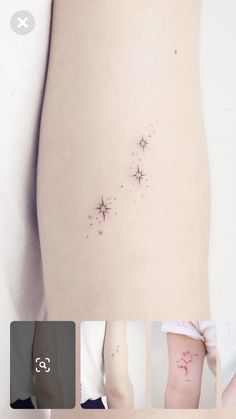 the back of a woman's leg with stars on it