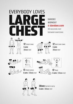 Everybody Loves Large Chest is a Darebee home fitness dumbbell workout that helps you get a strong chest. Dumbell Home Workout For Men, Chest Day Dumbbell Workout, Dumbell Workout Chest, Best Dumbbell Chest Workout, Floor Chest Workout, Chest Workouts Dumbbell, Chest Workout Beginner, Dumbbell Workout Chest, Standing Chest Dumbell Workout