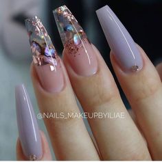 Glass Nails Acrylic Clear, Glass Manicures, Glass Nails Designs, Glass Nail Design, Manicure Nail Designs, Nail Art Designs Videos, Acrylic Nails Coffin Pink, Glass Nails, Uñas Acrilicas