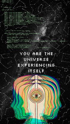 a poster with the words you are the universe experiencing itself