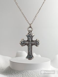 Handmade Necklace Metal Crucifix Cross Necklace For Gift, Metal Crucifix Cross Necklace As Gift, Metal Crucifix Cross Necklace Gift, Spiritual Metal Cross Necklace, Spiritual Cross Necklace, Metal Cross Pendant Necklace, Stainless Steel Crucifix Cross Necklace As Gift, Metal Cross Necklace, Necklace Pendant For Men