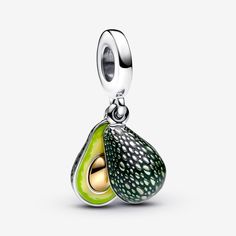 Two halves make a whole, just like our hand-painted avocado charm with realistic details. Three different shades of green enamel create depth and texture and a 14k gold-plated seed fits perfectly into the hollow other half. Add it to your collection as a symbol of the one who completes you or simply to express your love for avocados. - Pandora Avocado Double Dangle Charm - Enamel / Sterling silver and 14k Gold-plated unique metal blend / Green Green Pendant Charms For Gifts, Green Enamel Charm Jewelry, Green Enamel Jewelry With Charms, Green Teardrop Enamel Jewelry, Green Enamel Jewelry With Black Enamel, Green Jewelry With Black Enamel As A Gift, Green Jewelry With Black Enamel For Gift, Green Enamel Jewelry With Polished Finish, Charms Disney