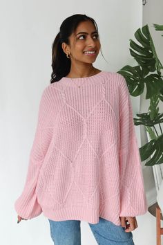 Logan Sweater in Baby Pink Baby Pink Sweater Outfit, Pink Sweater Outfit, Modest Church Outfits, Grey Bandit, Baby Pink Sweater, Emma Style, Winter Fits, Long Sleeves Jacket, Fit Inspo