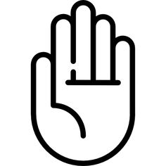 a black and white line drawing of a hand with the index finger up in front of it