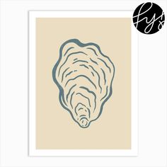 a drawing of a seashell on a beige background