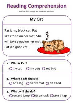 reading worksheet for children to learn how to read and understand the cat's body