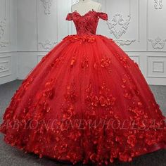 Babyonlinewholesale offers Gorgeous Ruby Strapless Ball Gown Wedding Dress at the lowest price from ,White,Ivory,Champagne,Black,Tulle to Ball Gown Floor-length them. Stunning yet affordable Sleeveless . Red Quinceanera Dress, Quinceanera Dresses Red, Tulle Balls, Lace Prom Dress, Quinceanera Dress, Tulle Ball Gown, Fantasy Gowns, Sweet Valentine, 3d Flowers