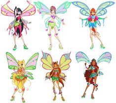 four different types of tinkerbells are shown