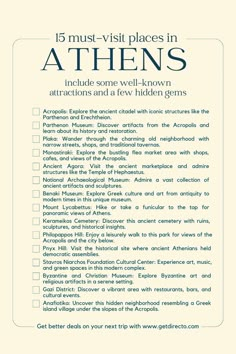 Travel Checklist Must-Haves for Every Type of Trip Athens To Do List, Athens Greece Travel Guide, Athens Greece Things To Do, Athens Places To Visit, 2 Days In Athens Greece, Greece Athens Travel, Athens Things To Do