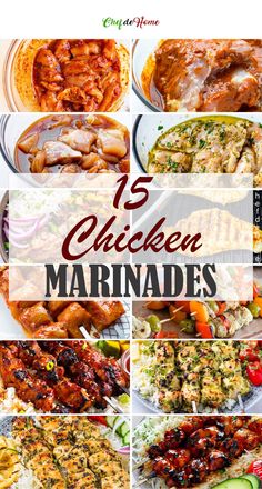 grilled chicken marinades collage with the words grilled chicken marinades on it