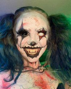 Creepy Clown Makeup, Scary Clown Costume, Clown Halloween Costumes, Scary Clown Makeup, Clown Horror, Creepy Halloween Makeup